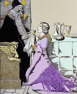 Die Fee Viviane fesselt Merlin den Zauberer (Illustration von Howard Pyle) von Howard Pyle