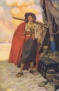 Der Freibeuter war ein malerischer Kerl, aus Howard Pyles Buch der Piraten, veröffentlicht von Harper & Bros, 1921