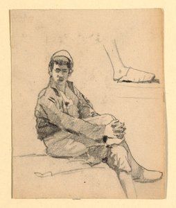 Vorderseite: Ein sitzender junger Mohr (?) von Howard Russell Butler