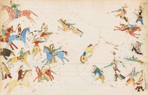 Eine Schlacht zwischen den Crow- und Cheyenne-Stämmen, 1874-75