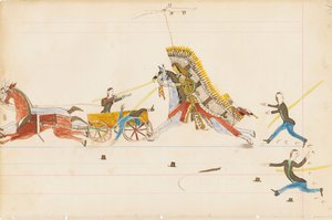 Heulender Wolf kämpft gegen Soldaten, 1874-75