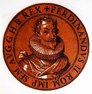Medallionporträt von Ferdinand II., Heiliges Römisches Reich von Hubert (after) Goltzius