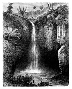 Fall des Flusses, Tondano, Indonesien, 19. Jahrhundert von Hubert Clerget