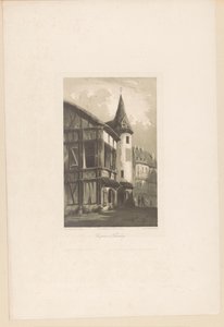 Blick auf ein Haus mit Turm in Nürnberg