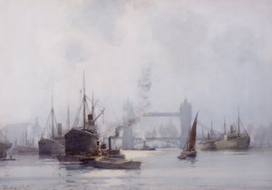 Tower Bridge vom Lower Pool, um 1925 von Hubert Coop