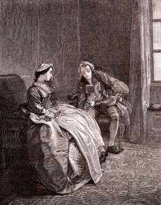 Ein Herr liest im 18. Jahrhundert von Hubert Francois Gravelot