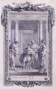 Cinna oder Die Milde des Augustus, Tragödie von Pierre Corneille, Gravur von Gravelot