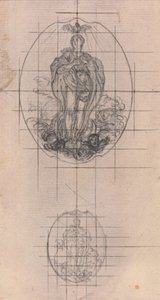 Entwurf für eine Medaille: Figur der Jungfrau von Hubert Francois Gravelot