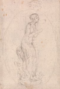 Entwurf für ein Medaillon: Figur einer Frau von Hubert Francois Gravelot