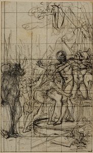 Vergrößerte Studie für eine Illustration in Tacitus "Tibère, ou Les Six Premiers Livres des Annales", Buch 1, Bd. 1