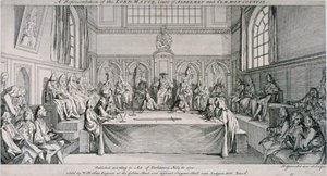 Sitzung im Ratssaal der Guildhall, City of London von Hubert Francois Gravelot