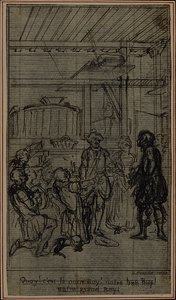 Studie für Vignette-Frontispiz von Colles "La Partie de Chasse de Henri IV", Akt III