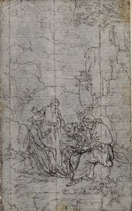 Studie für Vignette in Abbé Dinouarts "Vie du Venerable don Juan de Palafox", S. 391 von Hubert Francois Gravelot