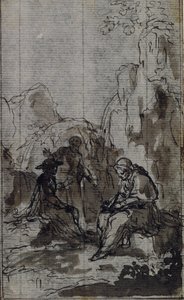 Studie für Vignette in Abbé Dinouarts "Vie du Venerable don Juan de Palafox", S. 391 von Hubert Francois Gravelot