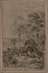 Studie für Vignette in Fontenelles (zugeschrieben) "Les Amours de Mirtil", Canto IV