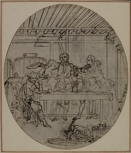 Studie für eine nie veröffentlichte zweite Ausgabe von Colles "La Partie de Chasse de Henri IV", Akt III, Szene 10