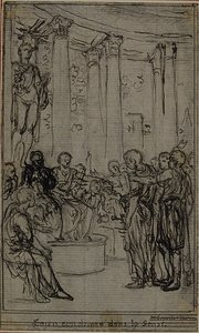 Studie für eine Illustration in Tacitus "Tibère, ou Les Six Premiers Livres des Annales", Buch V, Bd. 3, 1. Studie