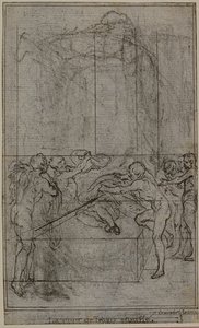 Studie für eine Illustration in Tacitus "Tibère, ou Les Six Premiers Livres des Annales", Buch VI, Bd. 3, 1. Studie von Hubert Francois Gravelot