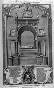 Das Denkmal von Maria Stuart in der Westminster Abbey, Illustration aus Rapins 