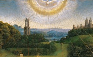 Detail aus der Anbetung des mystischen Lammes, vom Genter Altar von Hubert & Jan van (1390 1441) Eyck