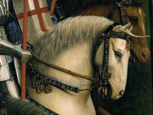 Detail der Ritter Christi, vom Genter Altar von Hubert & Jan van (1390 1441) Eyck