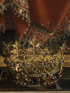 Detail von Gott dem Vater, vom Genter Altar (Detail) von Hubert & Jan van (1390 1441) Eyck