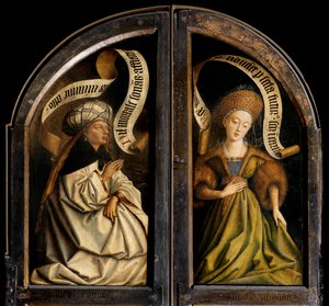 Erythräische Sibylle und Kumanaische Sibylle, vom äußeren linken Flügel des Genter Altars