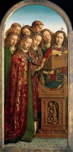Singende Engel, vom linken Flügel des Genter Altars von Hubert & Jan van (1390 1441) Eyck