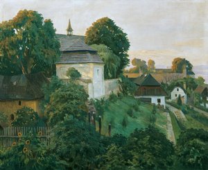 An der Klostermauer in Opocno (früher auch Opocen; deutsch Opotschno), Tschechien von Hubert Landa