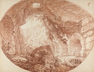 Ein Künstler sitzt in den Ruinen des Kolosseums, ca. 1759 von Hubert Robert