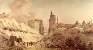 Abriss der Häuser auf der Pont au Change