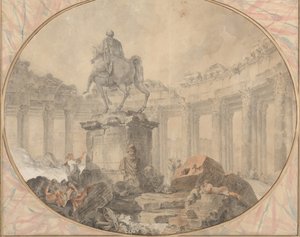 Reiterstatue von Marcus Aurelius, 1757 von Hubert Robert