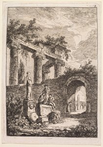 Abende in Rom: Die Statue vor Ruinen, 1763-1764