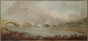 Das Entschalen der Brücke von Neuilly, am 22. September 1772, zwischen 1772 und 1775