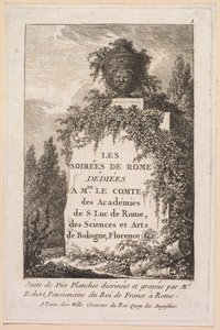 Les Soirées de Rome: Titelseite, 1763-1764 von Hubert Robert