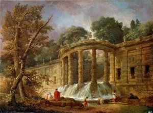 Pavillon mit dem Wasserfall, 1760