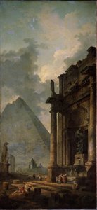 Ruinen mit Pyramide von Hubert Robert