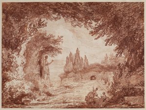 Terrasse in einem italienischen Garten, ca. 1760 von Hubert Robert