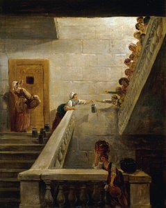 Die Milchverteilung im Gefängnis Saint-Lazare, ca. 1794 von Hubert Robert