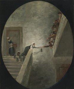 Die Verteilung von Milch im Gefängnis Saint-Lazare, ca. 1794 von Hubert Robert