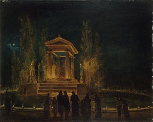 Das provisorische Mausoleum von Jean-Jacques Rousseau, ca. 1794 von Hubert Robert