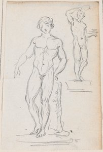 Zwei Statuen männlicher Nackter von Hubert Robert