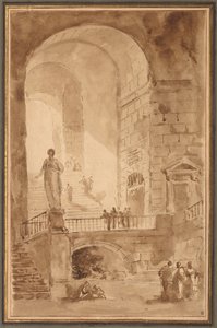 Gewölbte Treppe, um 1770-1779 von Hubert Robert