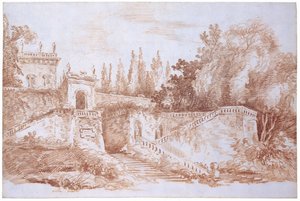 Blick auf die Gärten der Villa Mattei von Hubert Robert