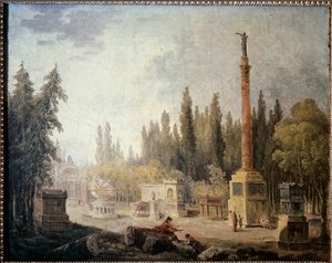 Ansicht des Gartens des Musée des Monuments Français von Hubert Robert