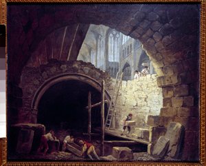 Verletzung der Keller der Könige in der Basilika von Saint Denis im Oktober 1793