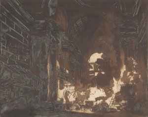 Wäscherinnen in einer Ruinengalerie, ca. 1760 von Hubert Robert