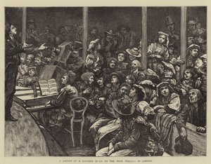 Eine Skizze bei einem Konzert für die armen Italiener in London von Hubert von Herkomer