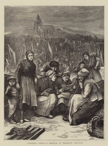 Besorgte Zeiten, eine Skizze in Treport, Frankreich von Hubert von Herkomer