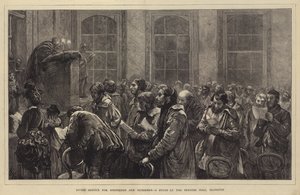 Gottesdienst für Hirten und Viehhirten, eine Studie in der Berners Hall, Islington von Hubert von Herkomer